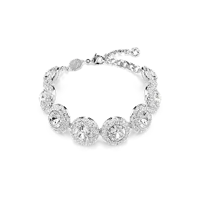 Una Angelic bracelet, White, Rhodium plated