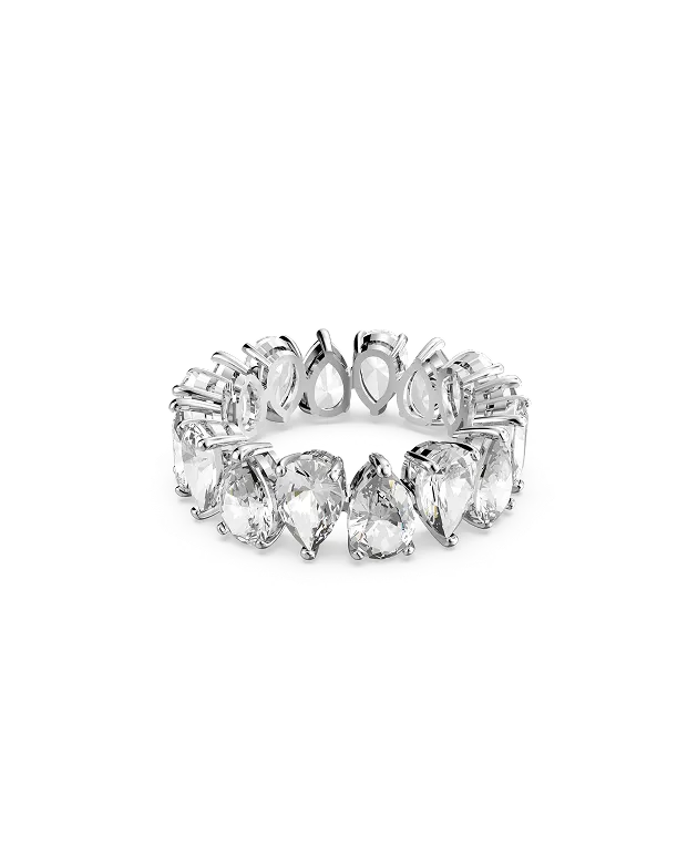 Matrix Vittore ring, Pear cut, White, Silver-tone finish