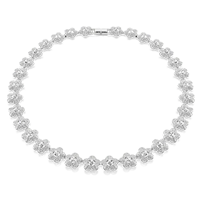 Ariana Grande x Swarovski necklace, Round cut, Flower, White, Rhodium plated