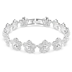 Ariana Grande x Swarovski bracelet, Round cut, Flower, White, Rhodium plated