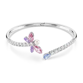 Ariana Grande x Swarovski bangle, Mixed cuts, Dragonfly, Multicolored, Rhodium plated