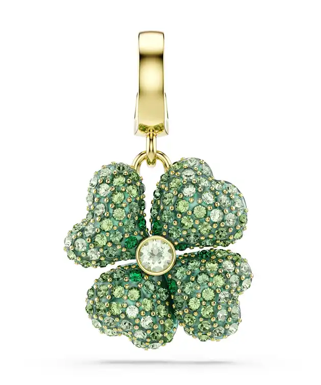 Clover, Green, Gold-tone plated