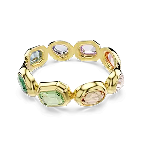 Gema cuff, Oversized crystals, Mixed cuts, Multicolored, Gold-tone plated