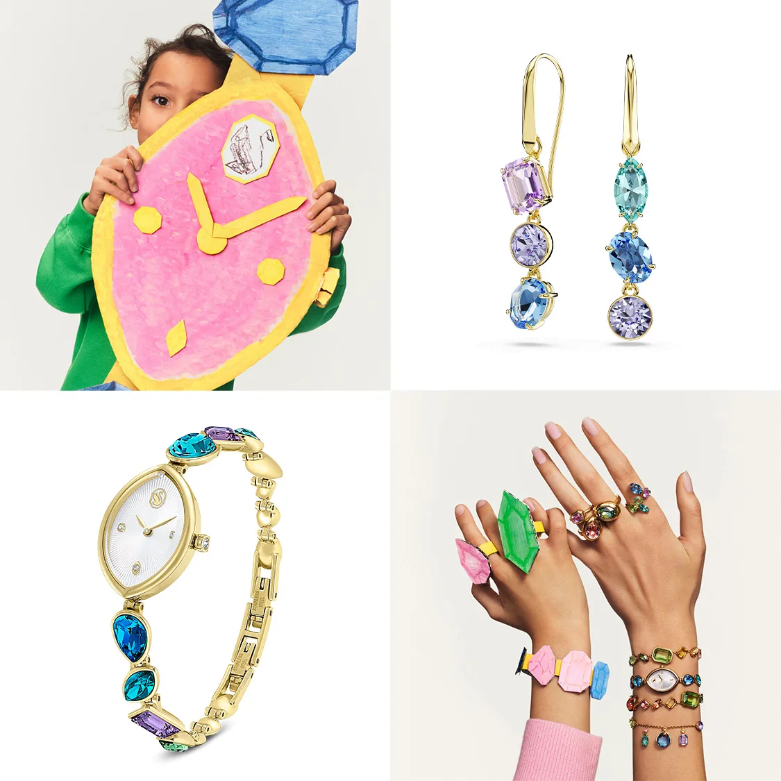 Gema watch and drop earrings