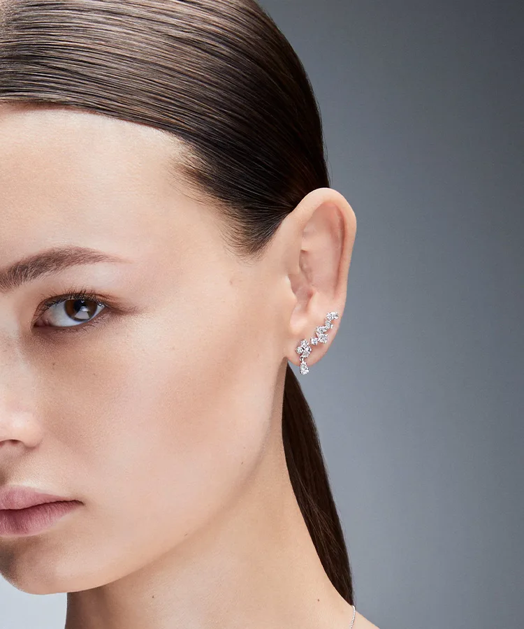 Model wearing Galaxy earrings