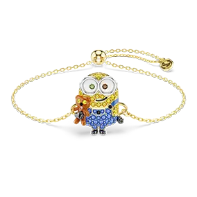Minions Bob bracelet, Pavé, Multicolored, Gold-tone plated