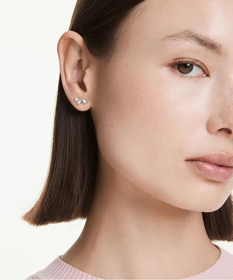 Model wearing Galaxy stud earrings