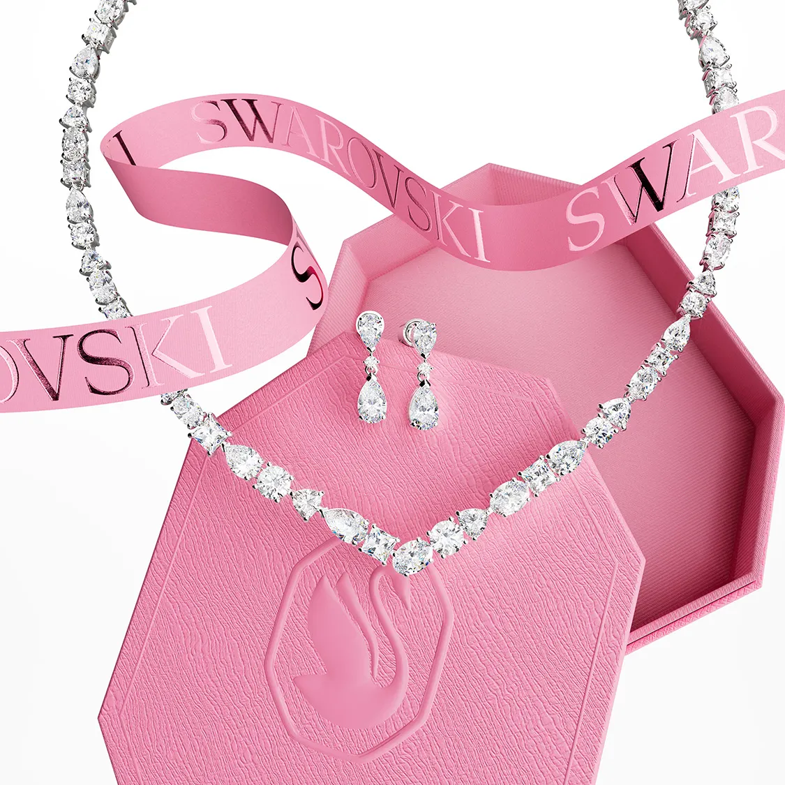 Mesmera set on pink Swarovski gift box