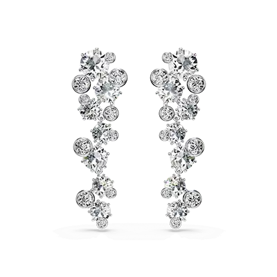 Model wearing Swarovski Constella drop earrings
