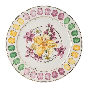 Idyllia service plate, Porcelain, Crystal print motif, Bouquet, Multicolored