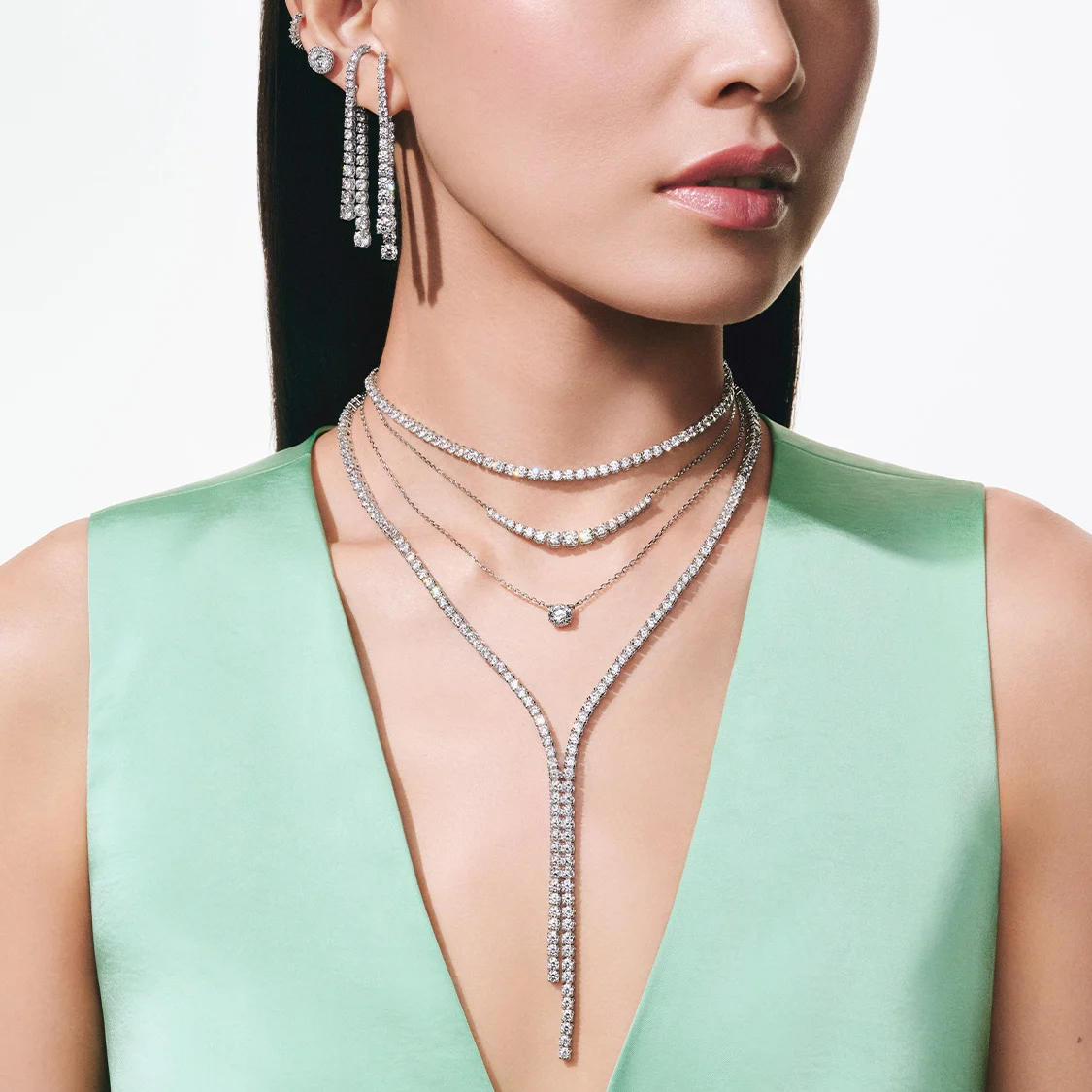 Model wearing Matrix jewelry