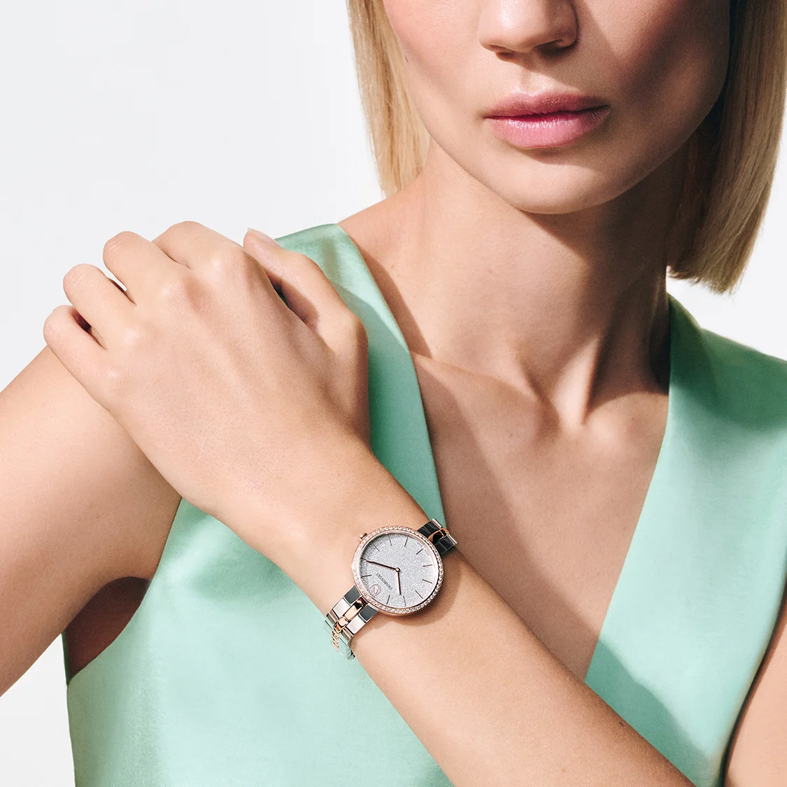 Model wearing Cosmopolitan watch
