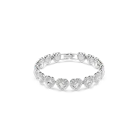 Ariana Grande x Swarovski bracelet, Mixed cuts, Heart, White, Rhodium plated