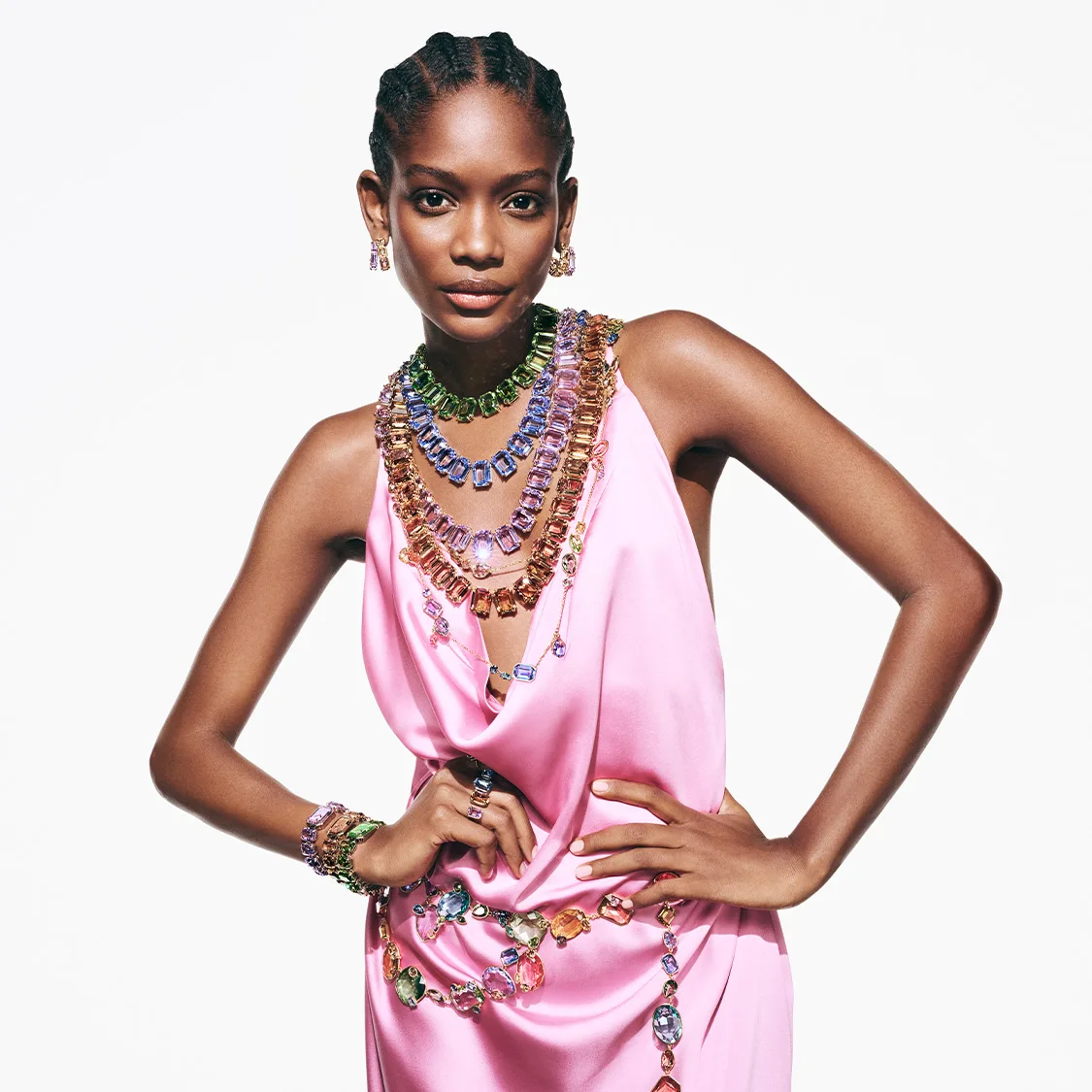 Model styled in Swarovski Millenia