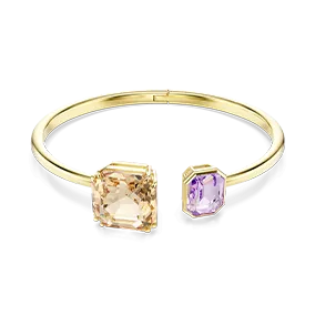 Millenia bangle, Octagon cut, Multicolored, Gold-tone plated