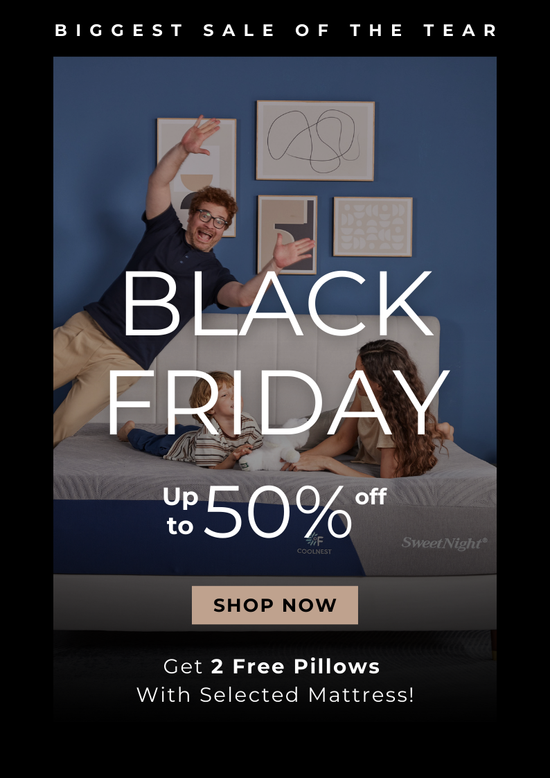 sweetnight black friday mattress sale up to 50% off plus 2 free pillows