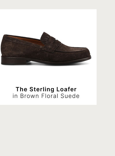 The Sterling Loafer in Brown Floral Suede