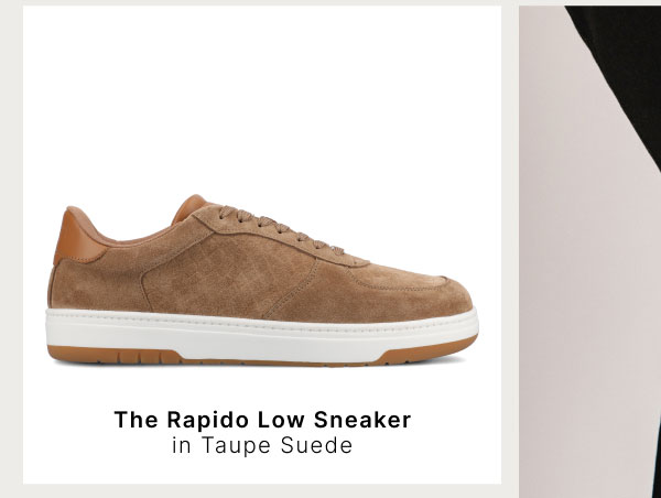 The Rapido Low Sneaker in Taupe Suede