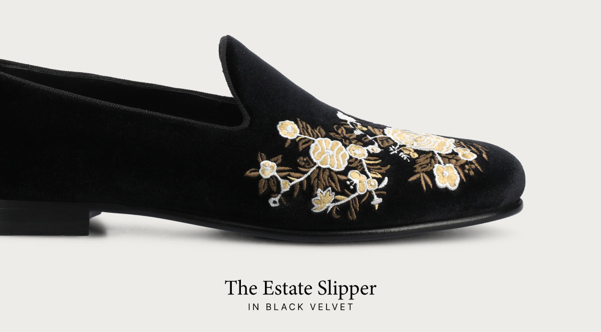 The Estate Slipper in Black Velvet