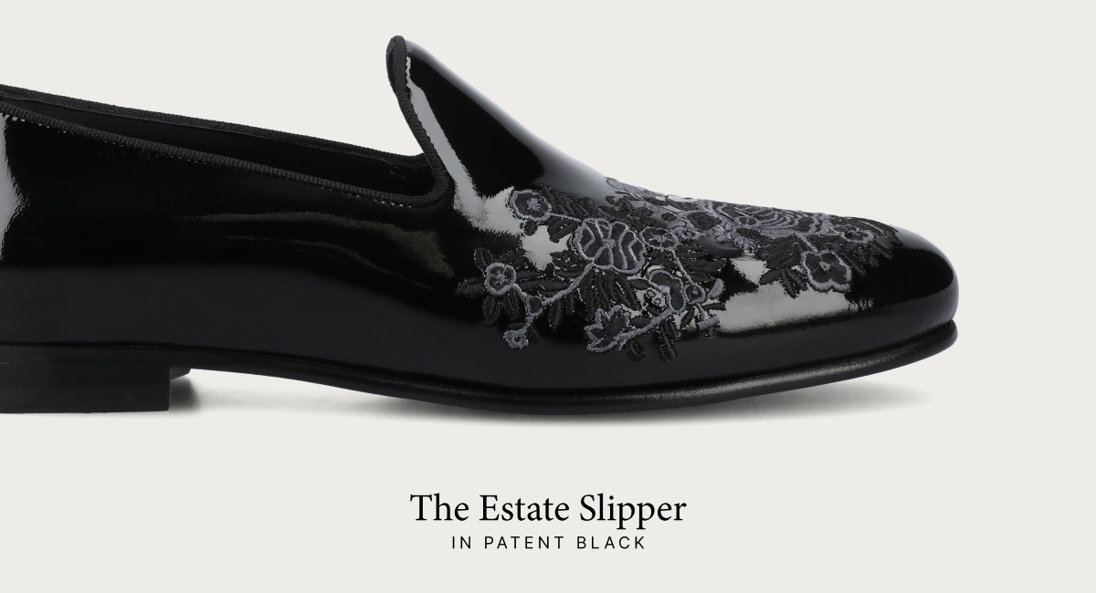  The Estate Slipper in Patent Black