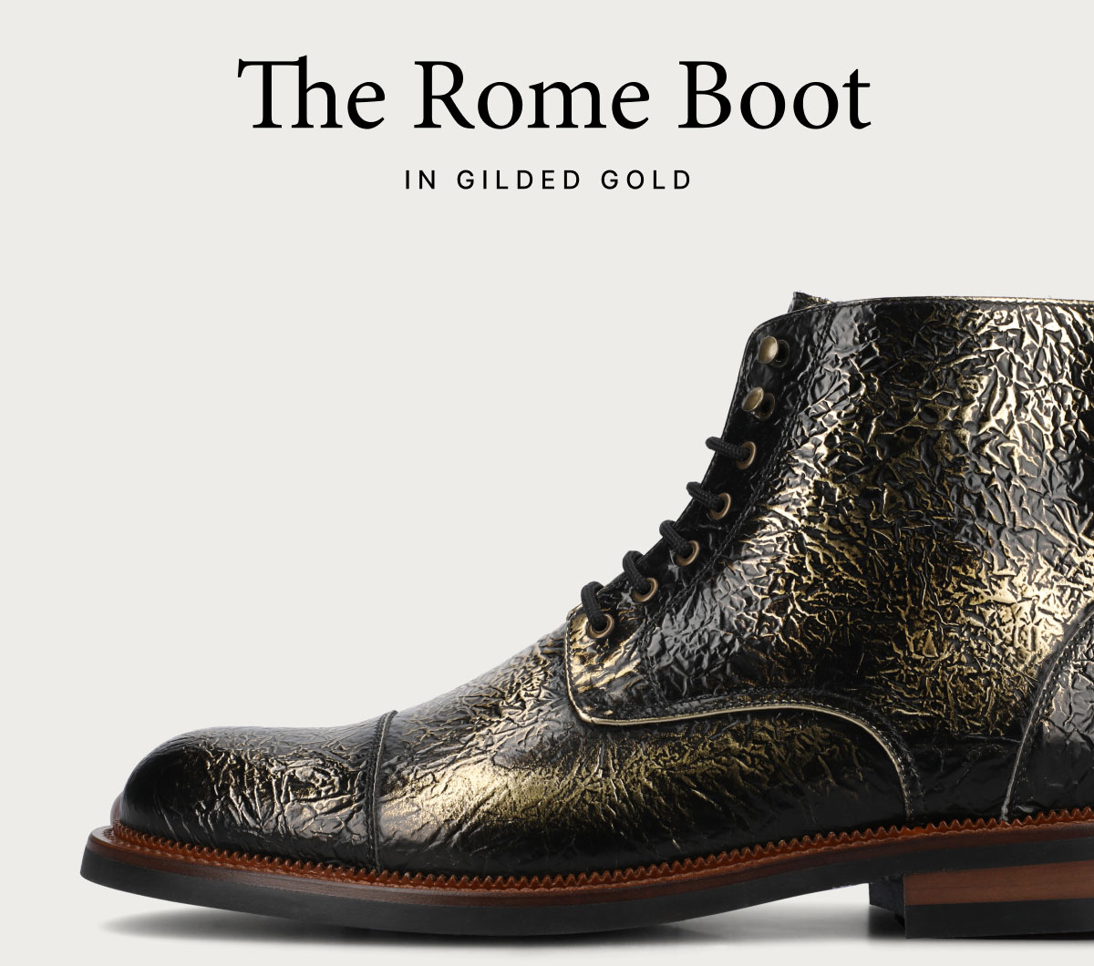 The Rome Boot in Gilded Gold
