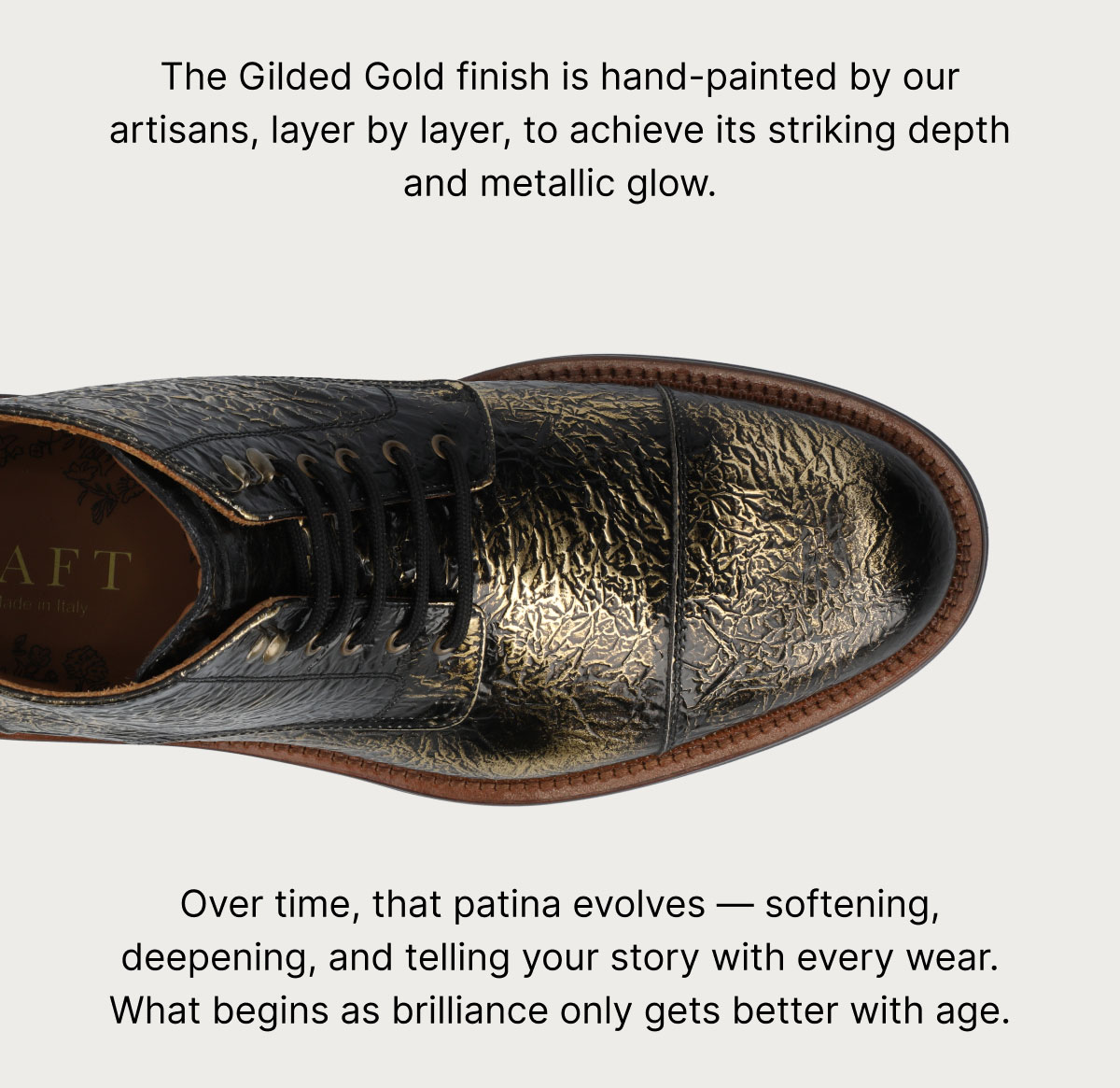 The Rome Boot in Gilded Gold