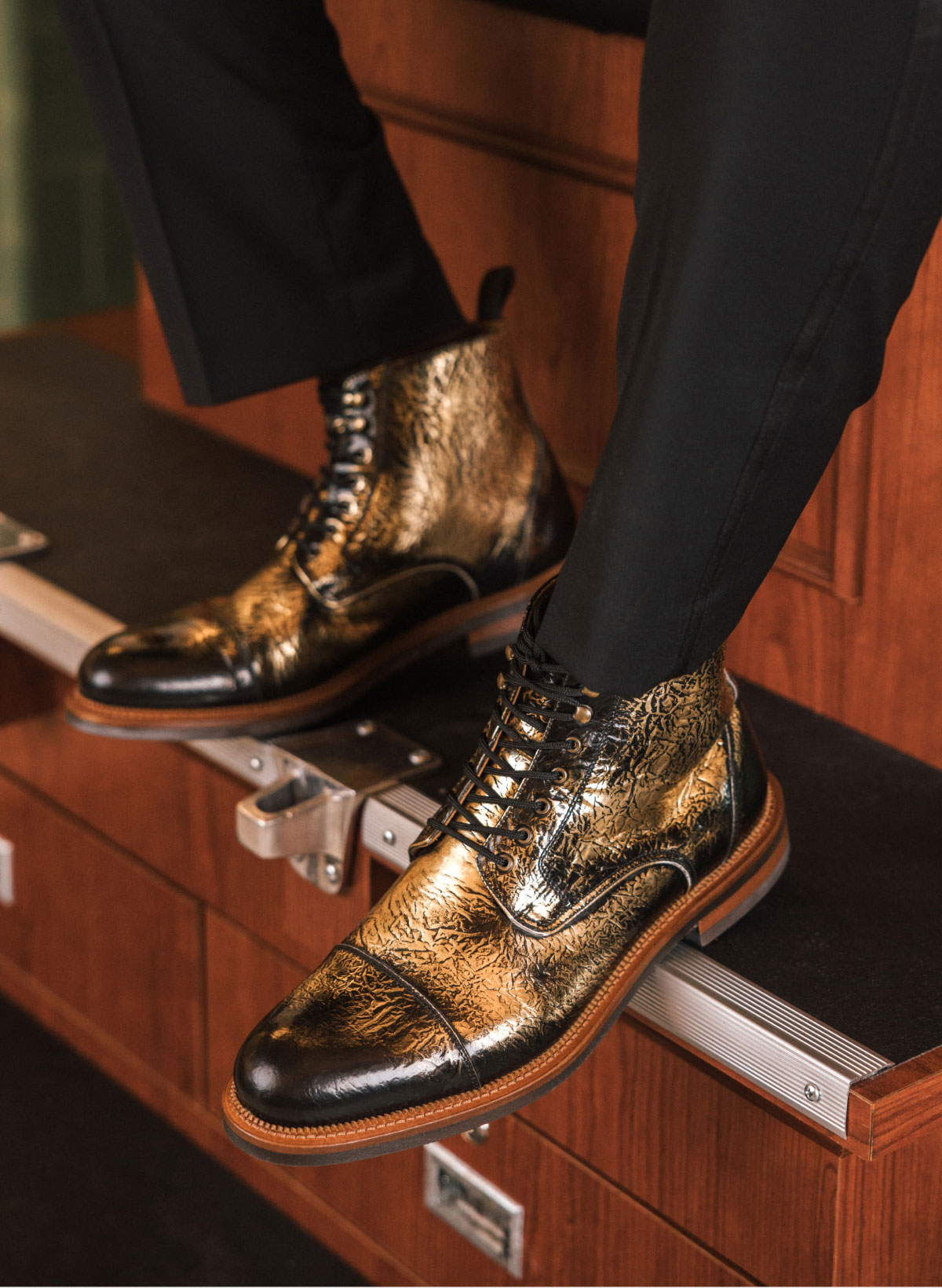 The Rome Boot in Gilded Gold