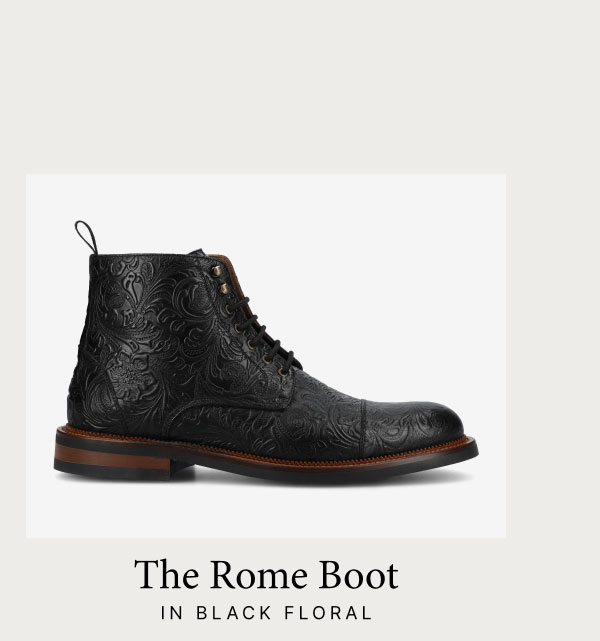 The Rome Boot in Black Floral