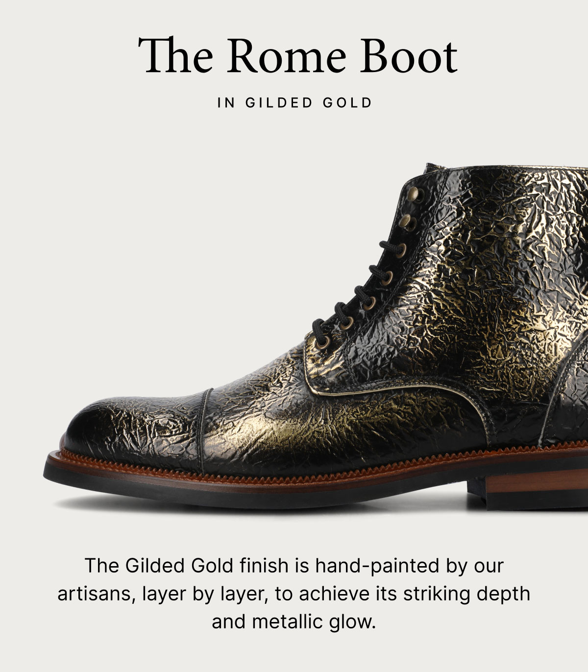 The Rome Boot in Gilded Gold