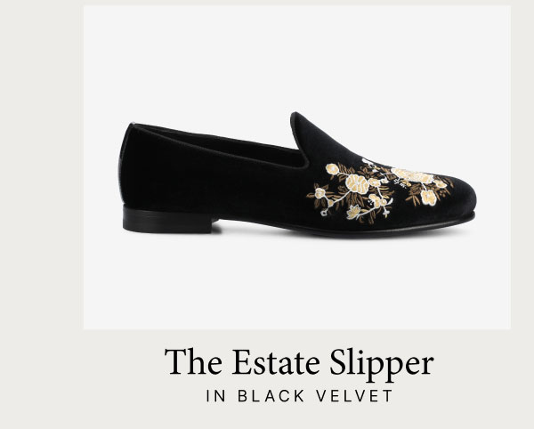 The Estate Slipper in Black Velvet