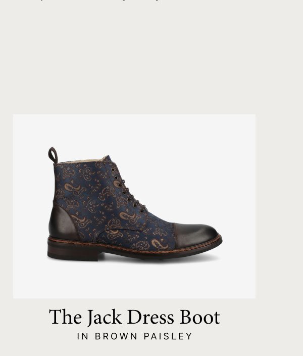 The Jack Dress Boot in Brown Paisley