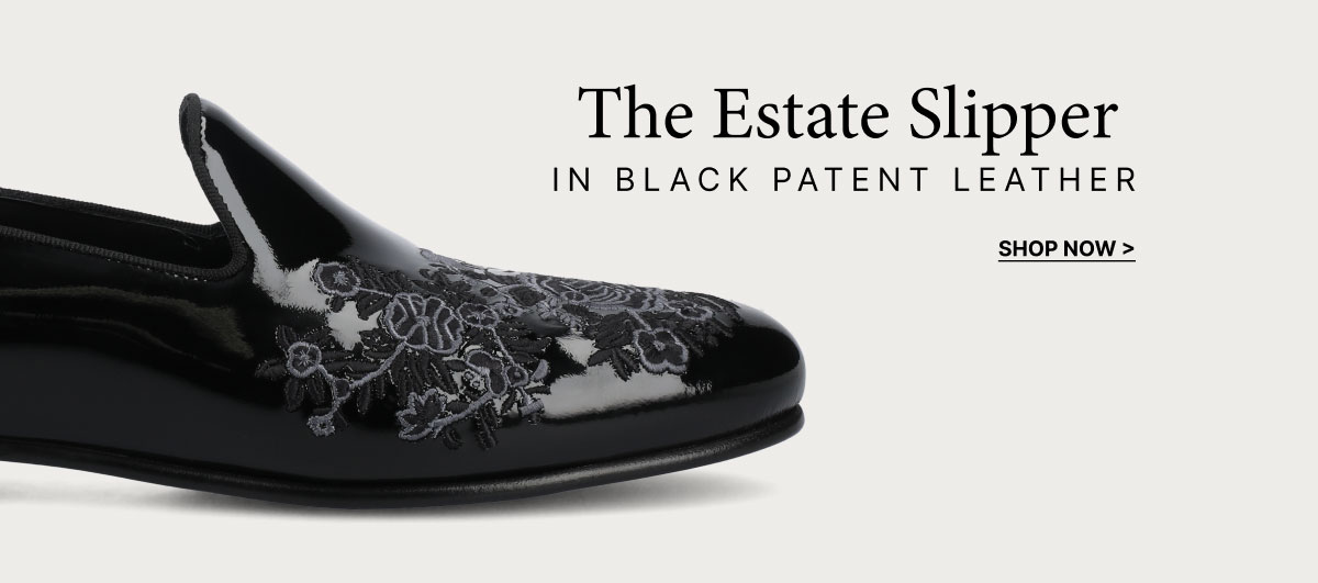 The Estate Slipper in Black Patent Leather