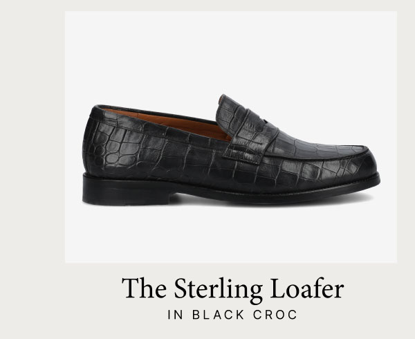 The Sterling Loafer in Black Croc