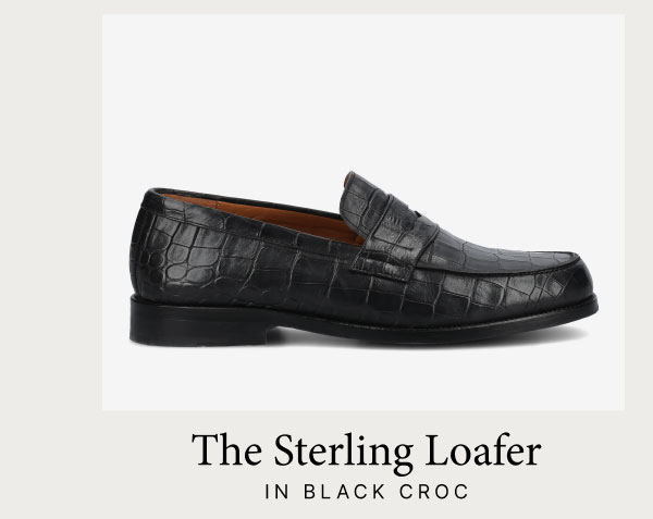 The Sterling Loafer in Black Croc