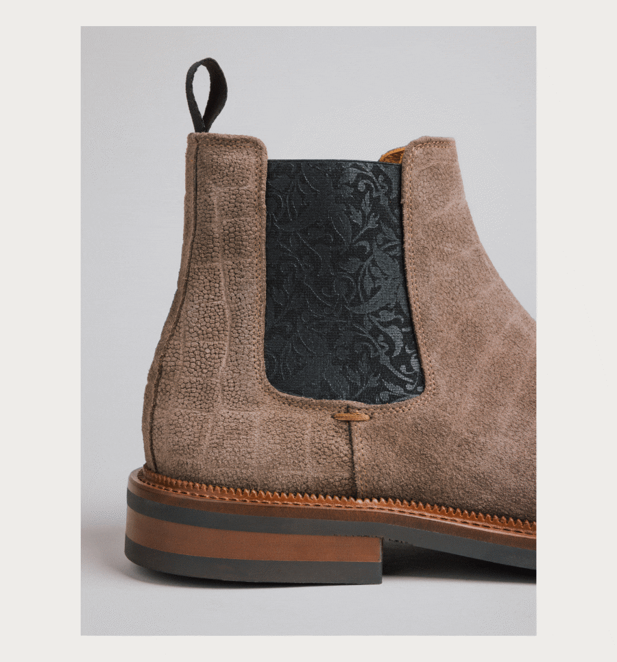 The Glen Boot in Taupe Croco