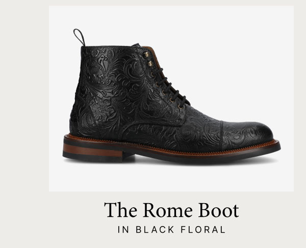 The Rome Boot in Black Floral