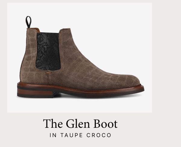 The Glen Boot in Taupe Croco
