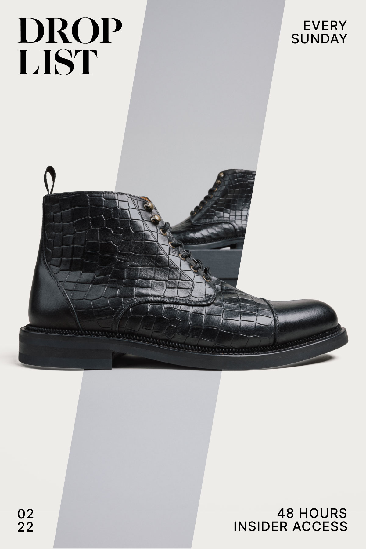 The Rome Boot in Black Croco