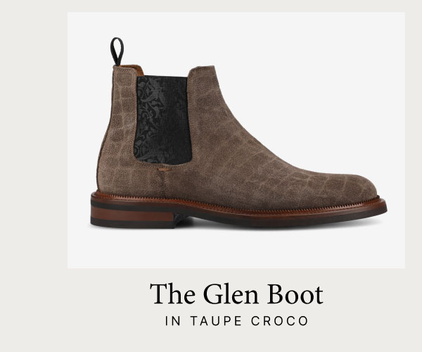 The Glen Boot in Taupe Croco