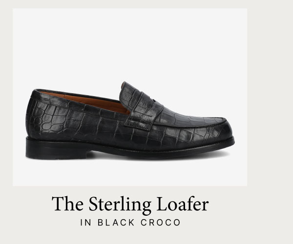 The Sterling Loafer in Black Croco