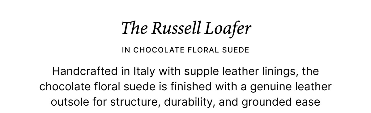 The Russell Loafer in Chocolate Floral Suede