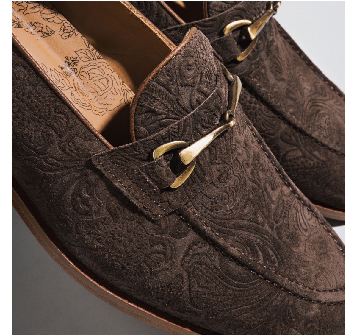 The Russell Loafer in Chocolate Floral Suede
