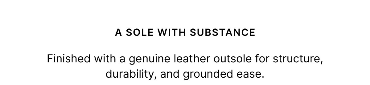 A Sole with Substance