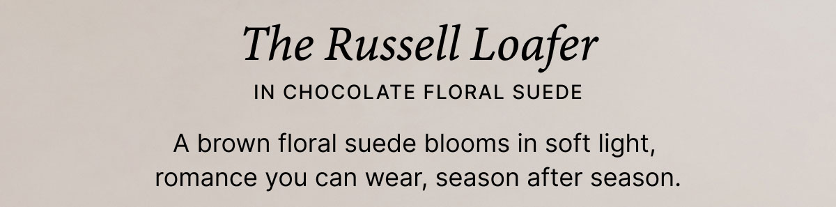 The Russell Loafer in Chocolate Floral Suede