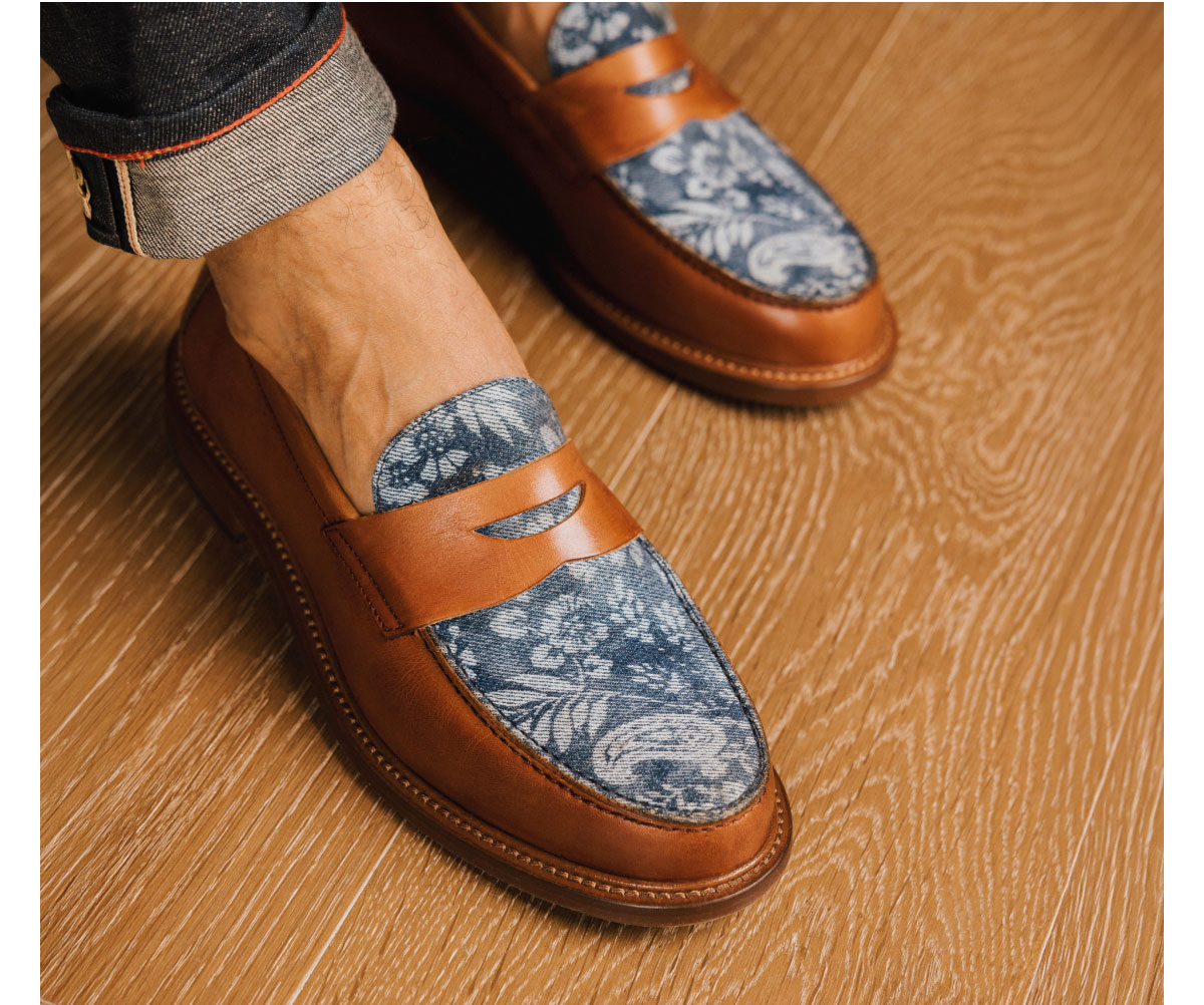 The Jack Loafer in Washed Denim Floral