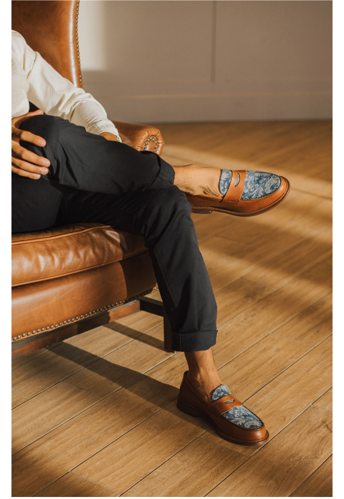 The Jack Loafer in Washed Denim Floral