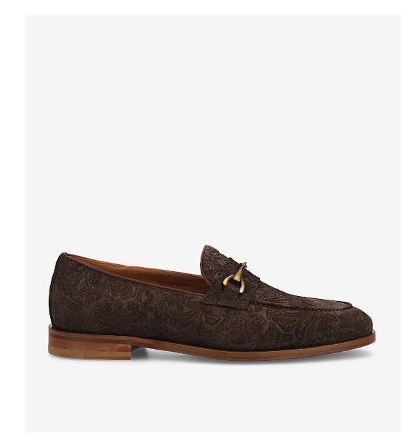 The Russell in Chocolate Floral Suede