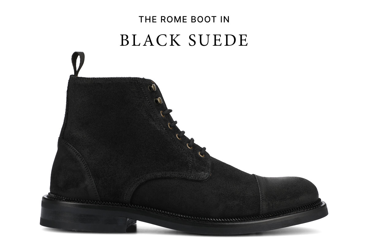 The Rome Boot in Black Suede
