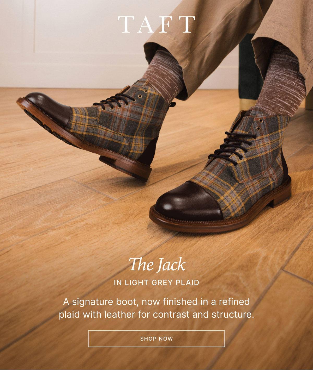 TAFT | The Jack in Light Grey Plaid