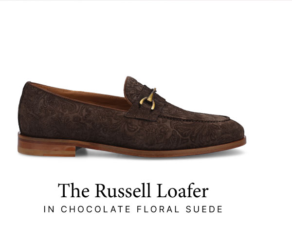 The Russell Loafer in Chocolate Floral Suede